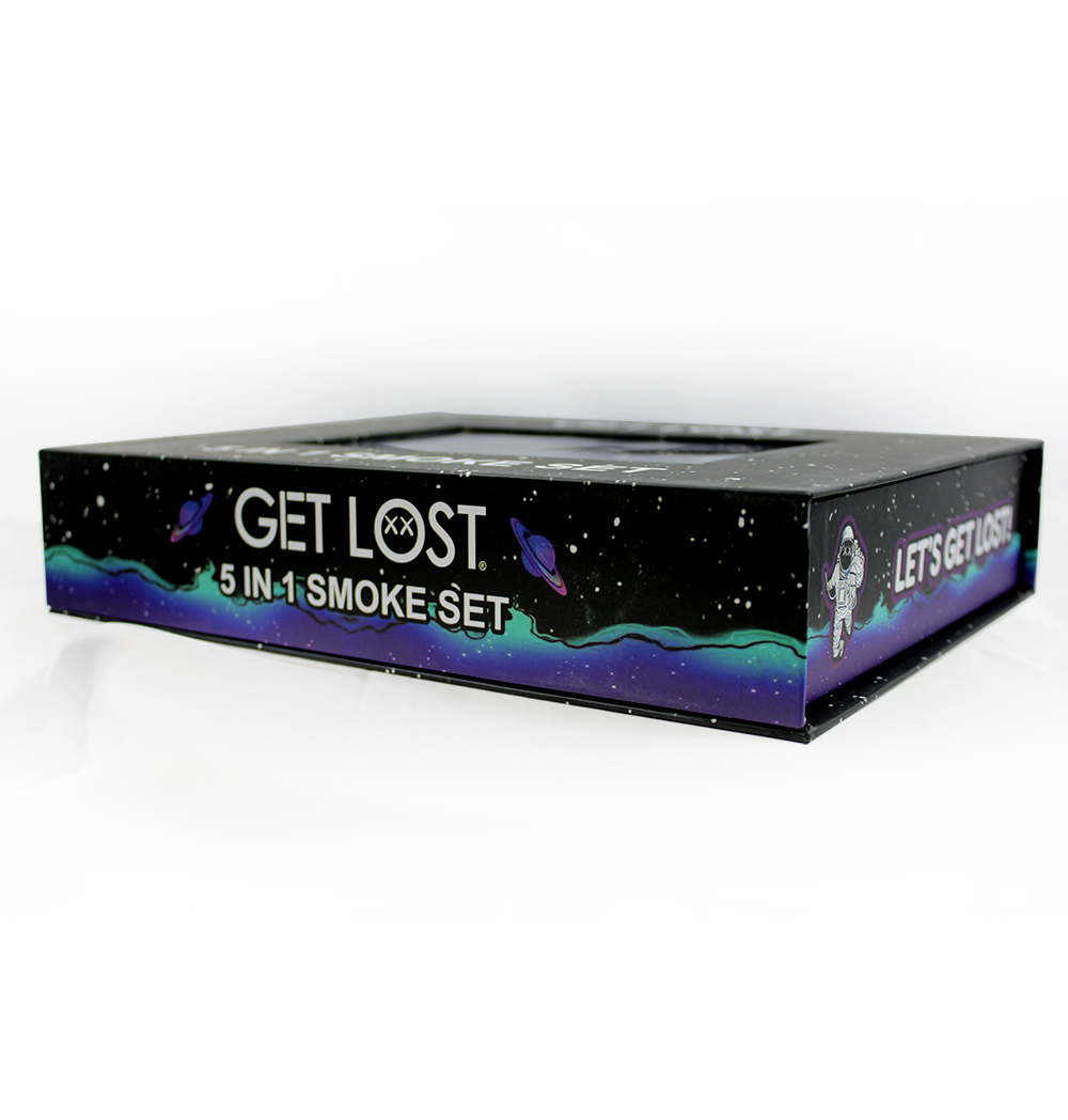 Get Lost Hand Pipe Gift Set 5 in 1 (Galaxy Blue Girl Smoking)
